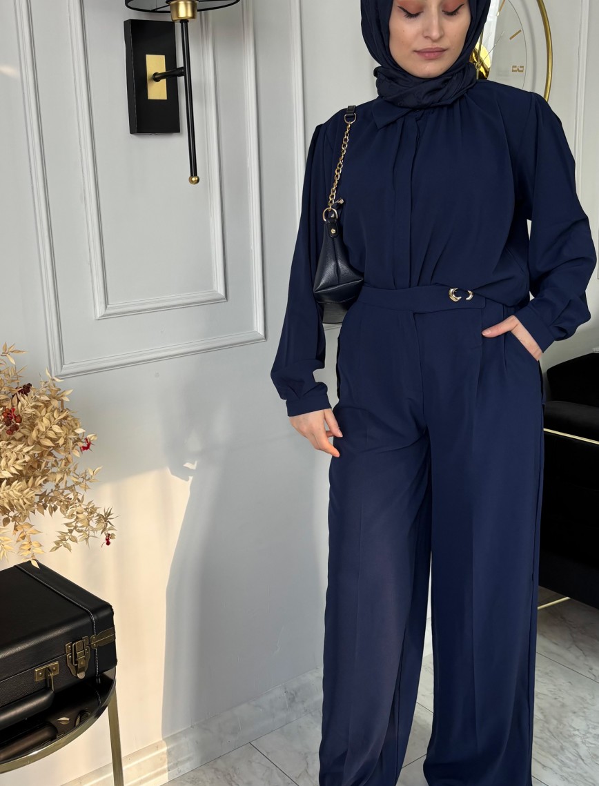 Lacivert  Krep Takım 