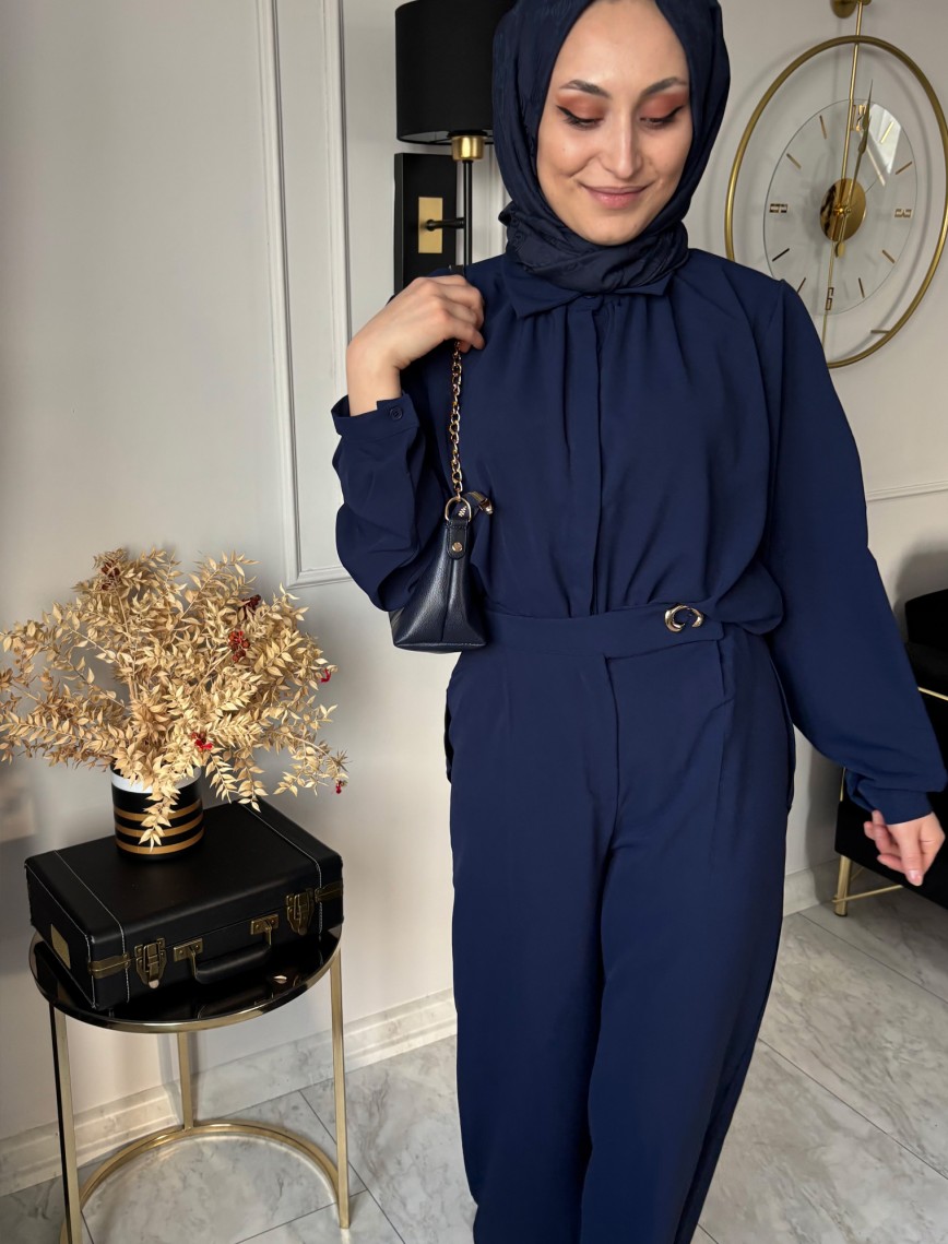 Lacivert  Krep Takım 