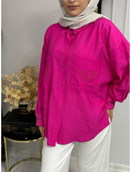 Nakış Detaylı Viskon Gömlek