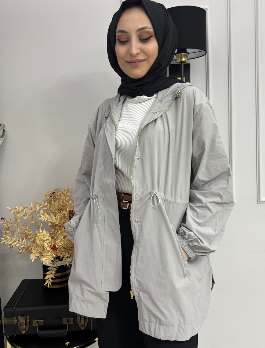 Trenç Yağmurluk Gri